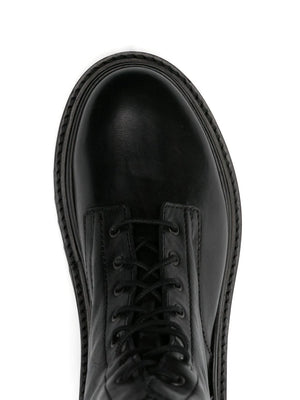 Ghiso lace-up Leather Boots in Black