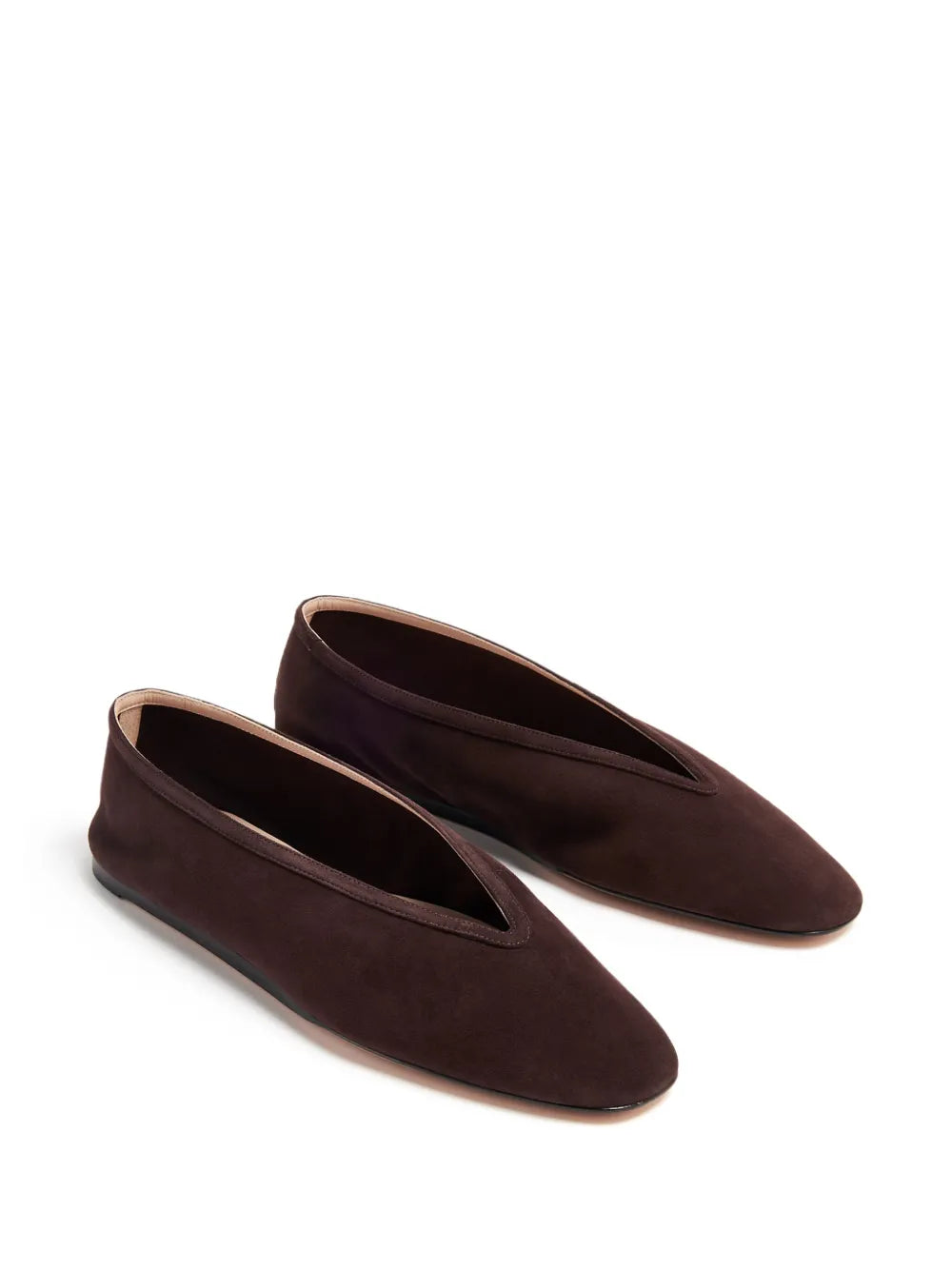 Luna Slipper in Chocolate Suede positioned elegantly to highlight its 8mm heel and chic profile.