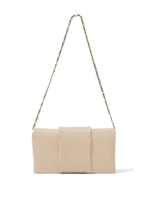 Flip Shoulder Chain Clutch in Taupe