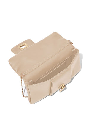 Flip Shoulder Chain Clutch in Taupe