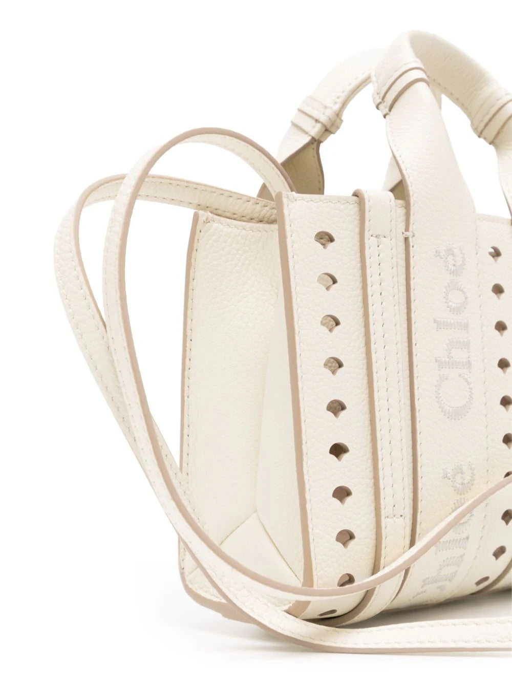Mini Woody Tote Bag in Misty Ivory