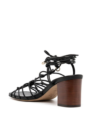 Leyna Mid Heel Sandal in Noir