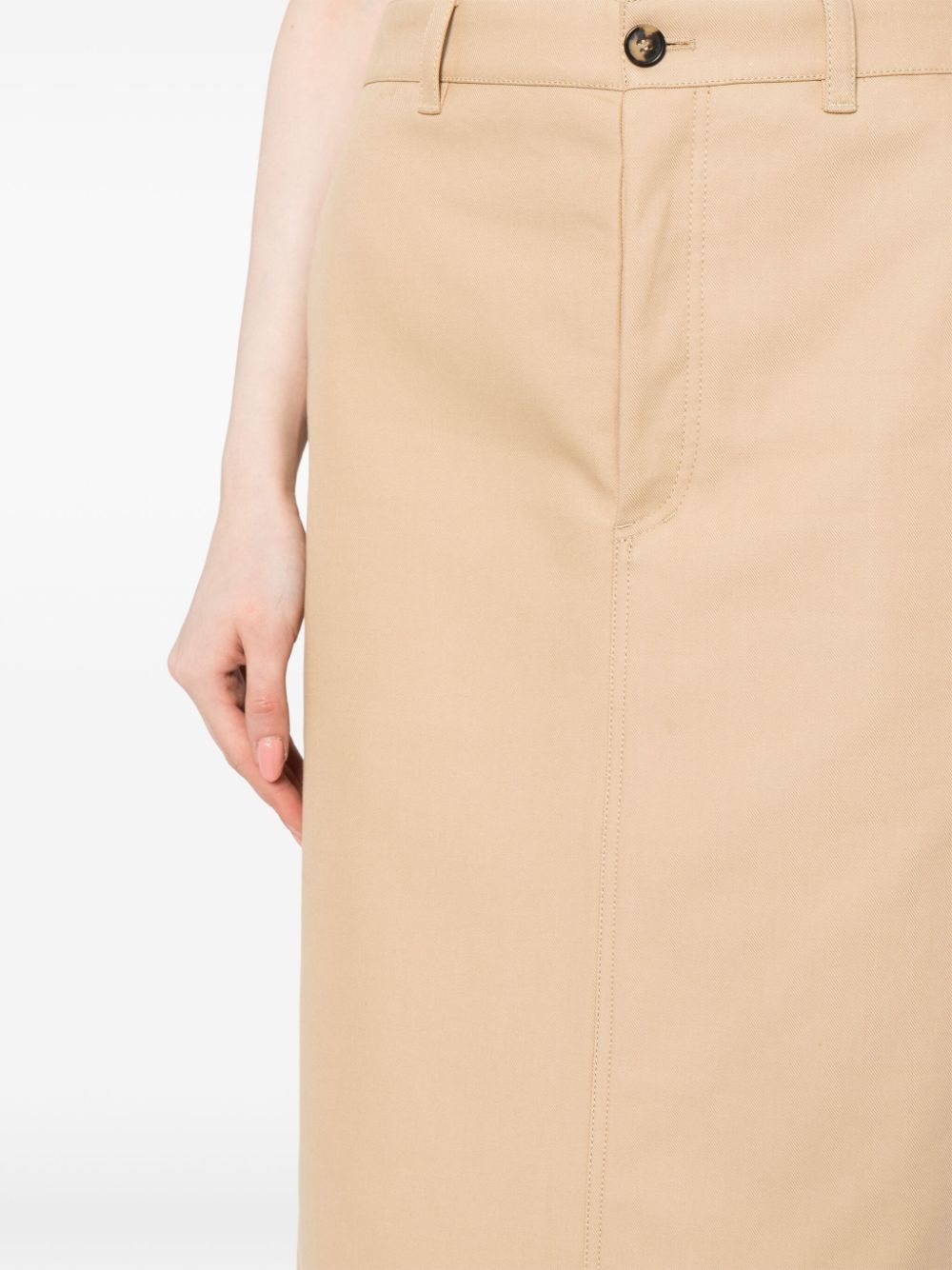 Drill Column Skirt in Khaki