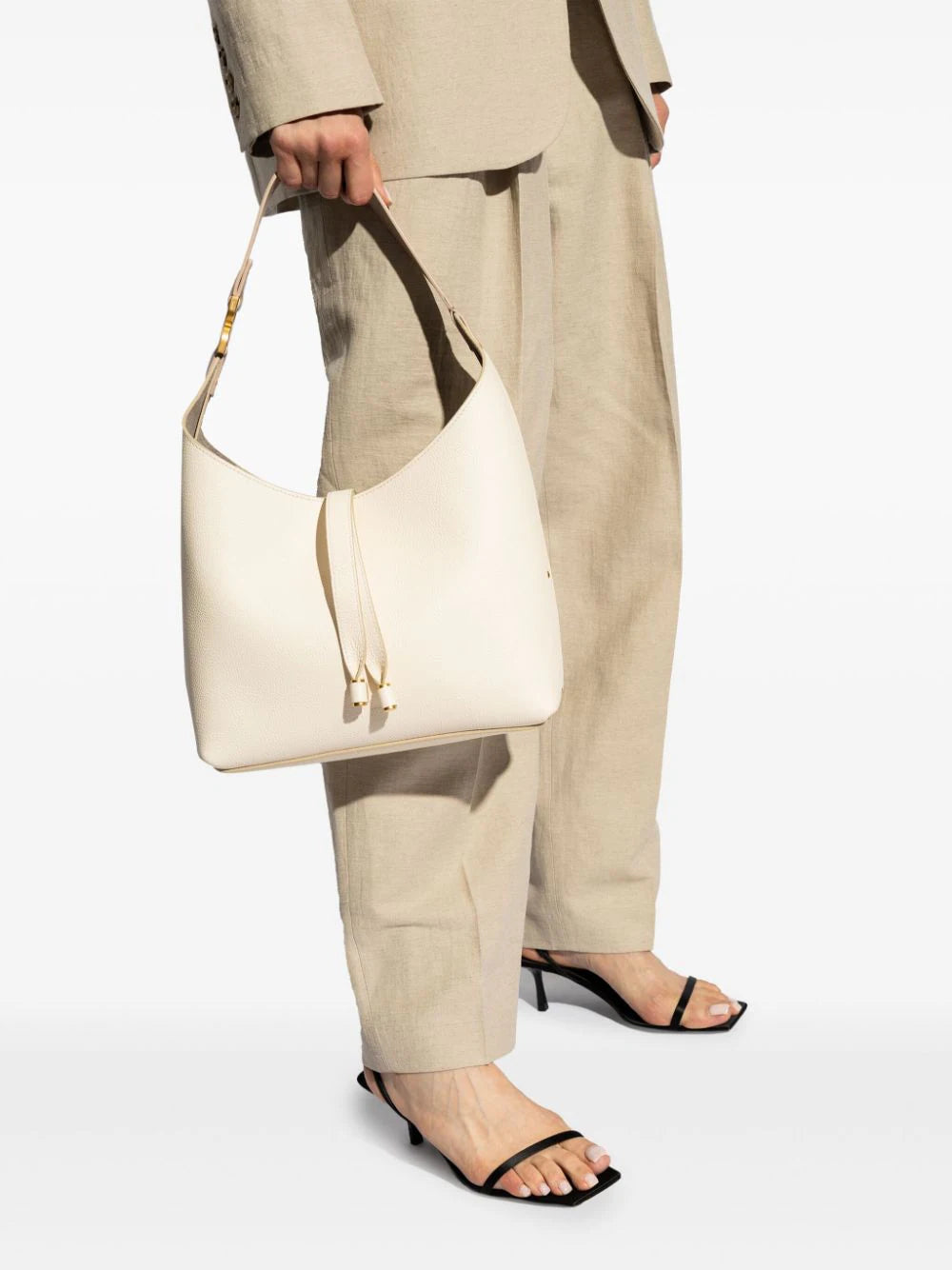 Small Marcie Hobo in Misty Ivory