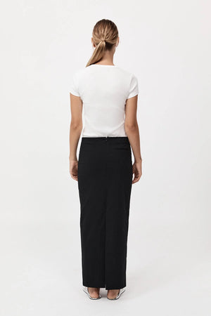 Minimal Column Skirt in Black