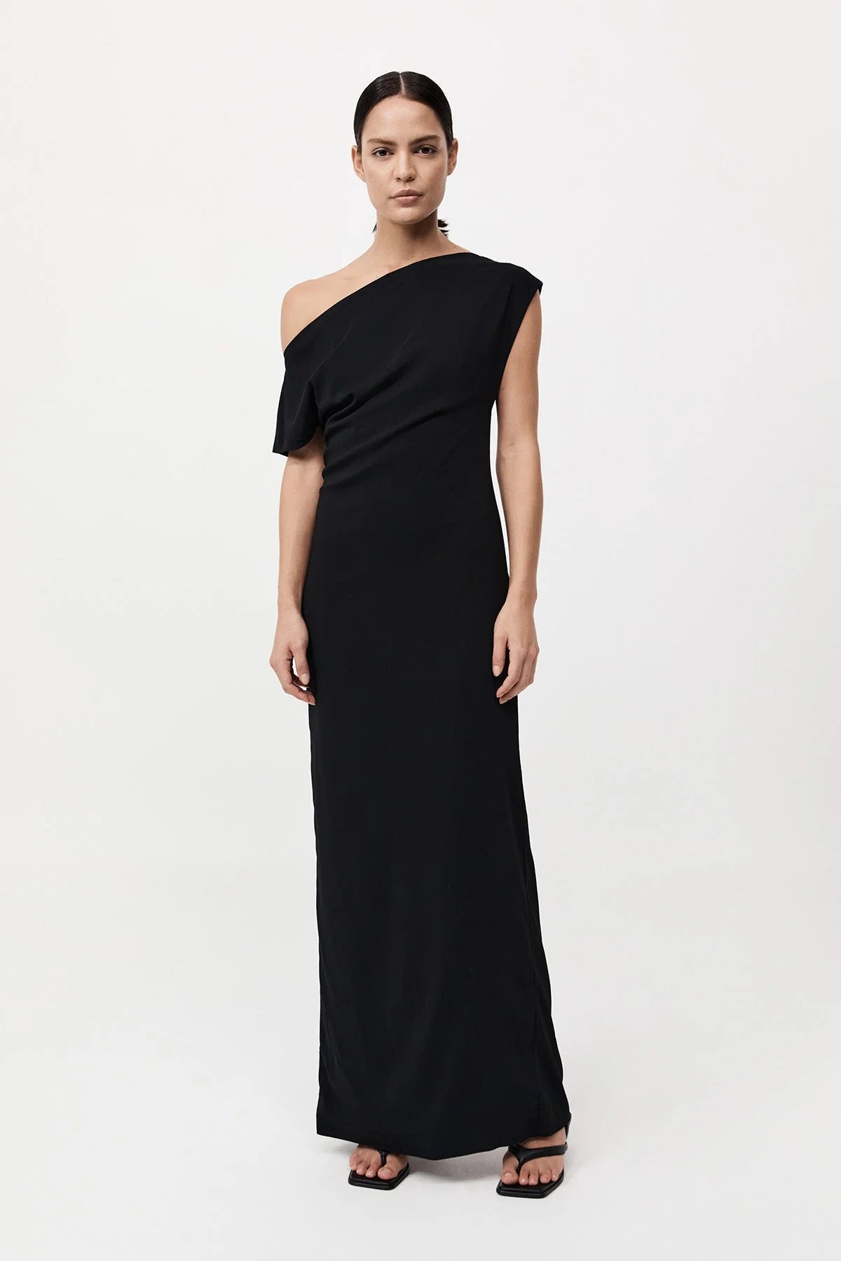 Asymmetric Off Shoulder Dress in Black