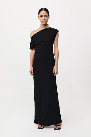 Asymmetric Off Shoulder Dress in Black
