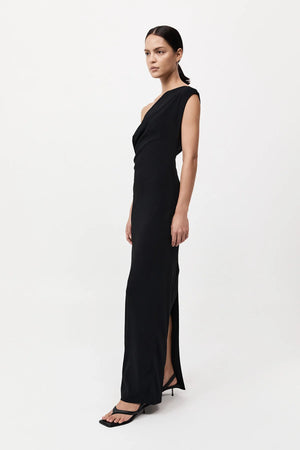 Asymmetric Off Shoulder Dress in Black
