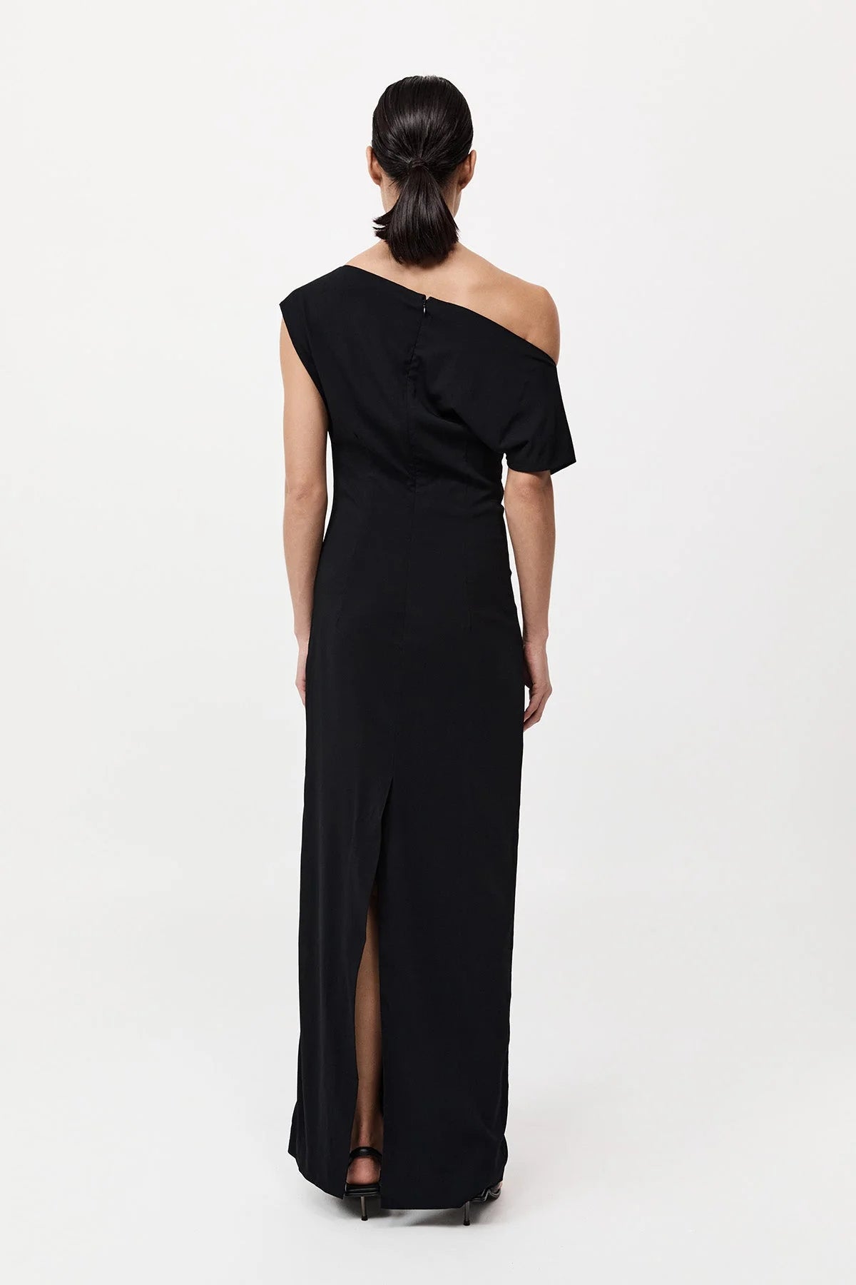 Asymmetric Off Shoulder Dress in Black