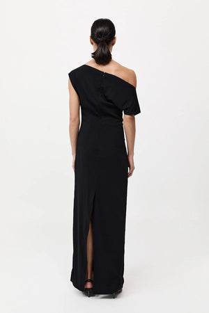 Asymmetric Off Shoulder Dress in Black