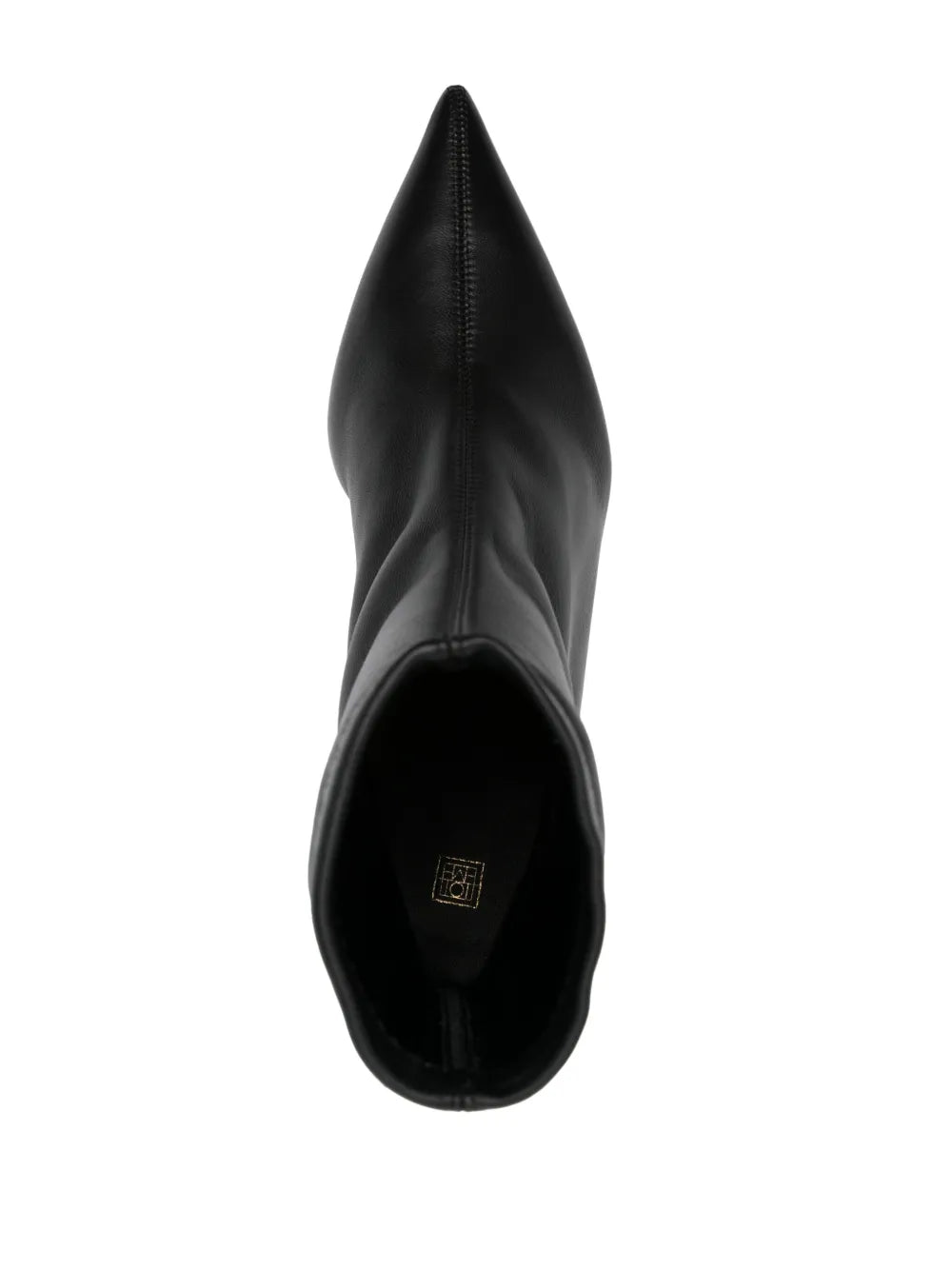 Nappa Heeled Sock Boot in Black by TOTEME featuring a 55mm sole for added elegance and comfort.