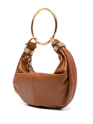 Small Bracelet Hobo Bag in Clay Brown