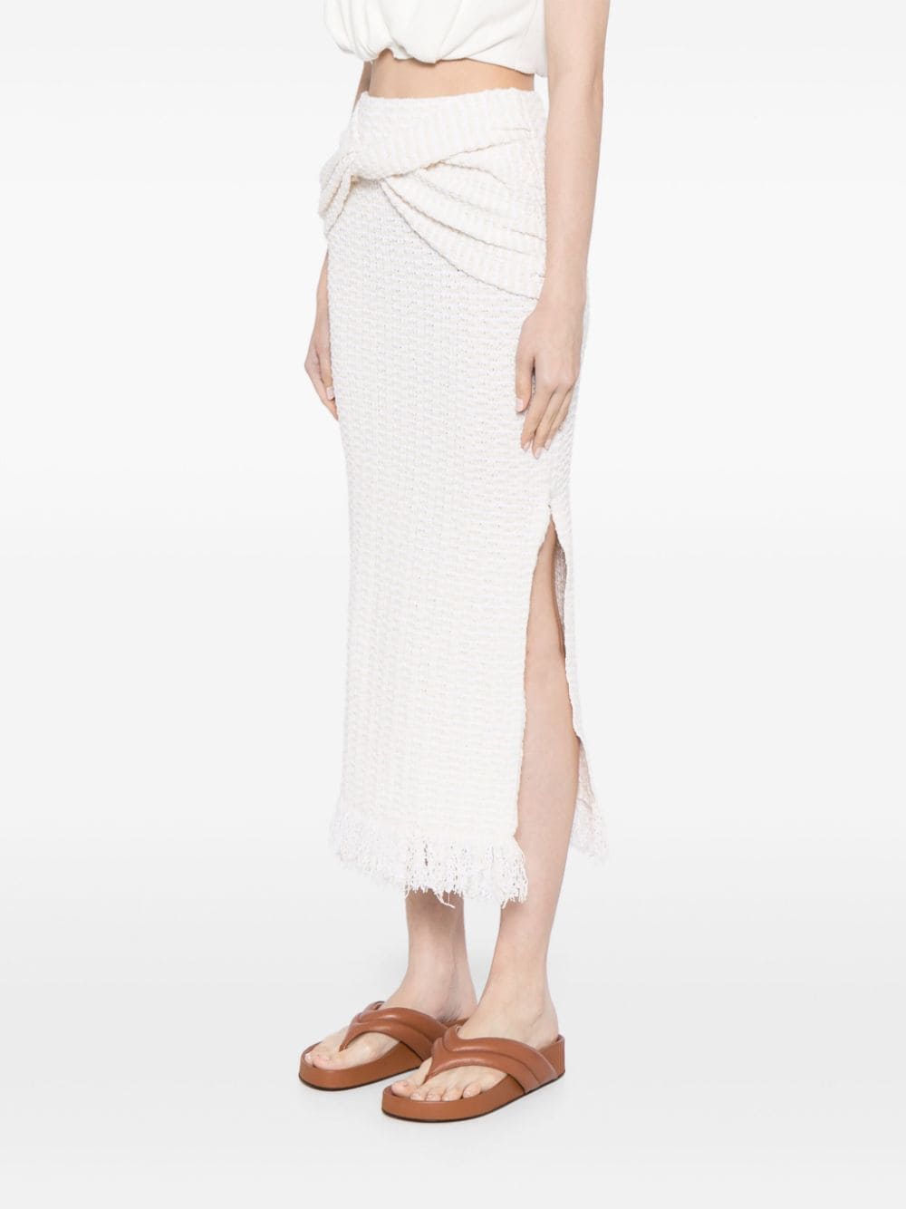 Lucia Skirt in Natural/White Stripe