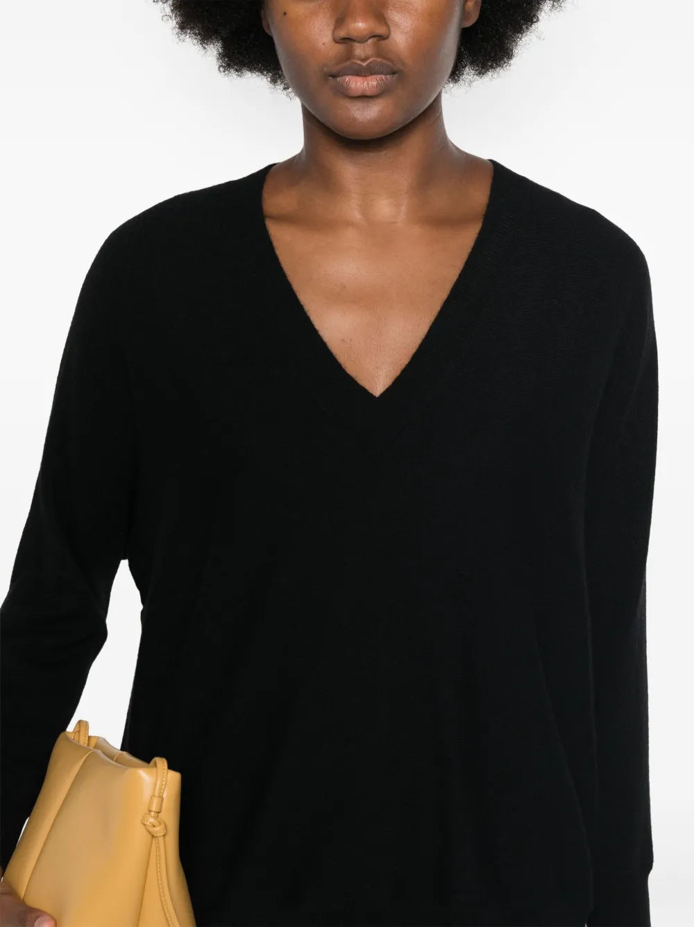 Detailed look at the black Kenny Sweater by Lisa Yang, highlighting the soft cashmere composition.