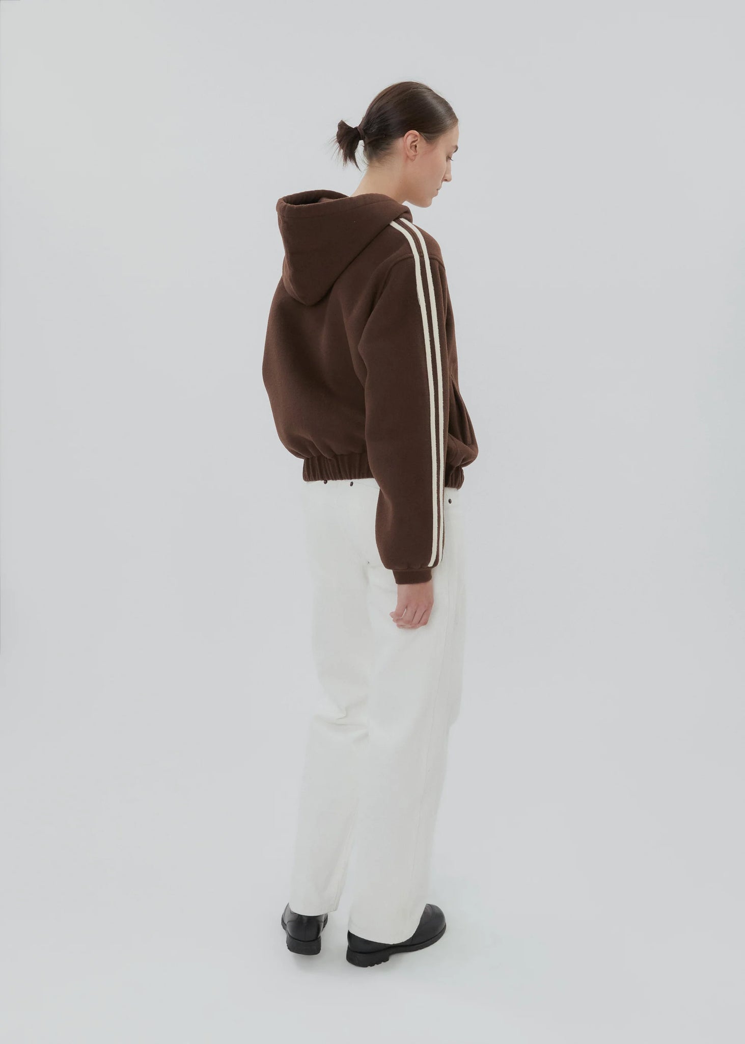 Boyfriend Zip by Still Here - side view showcasing racer stripes down the arms