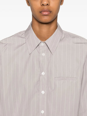 Fino Cropped Shirt in Tailor Grey Stripe