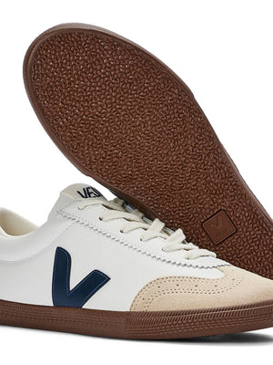 Volley Leather in White/Nautico/Bark