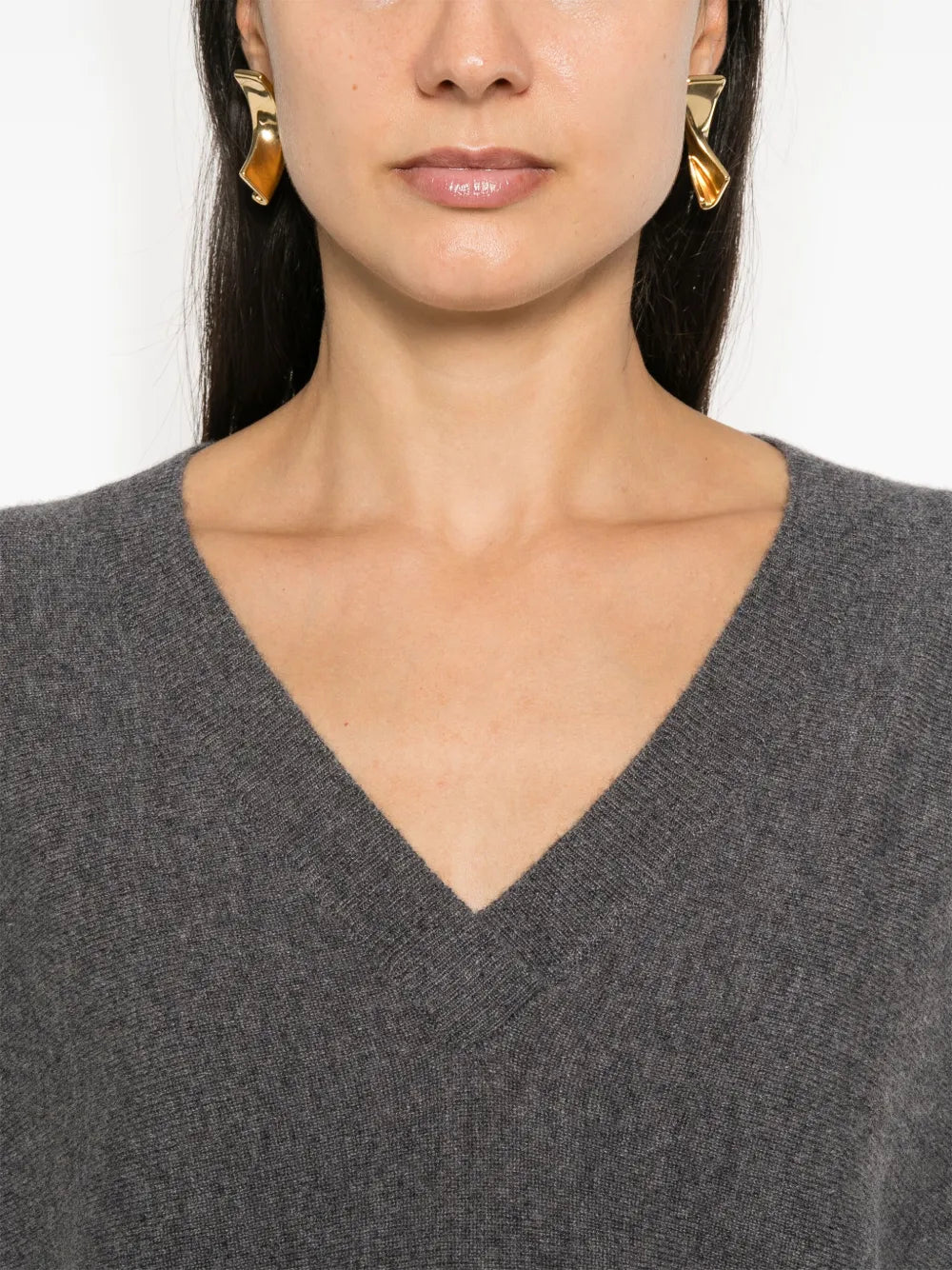 Back view of the Kenny Sweater in Graphite, displaying the draped silhouette and elegant design by Lisa Yang.