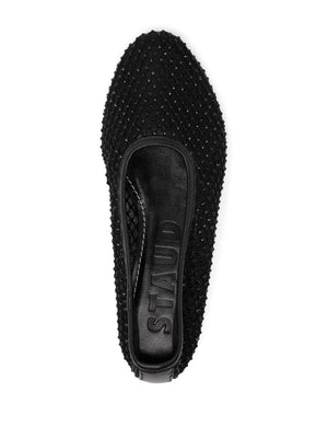 Alba Ballet Flat in Black Crystal Mesh