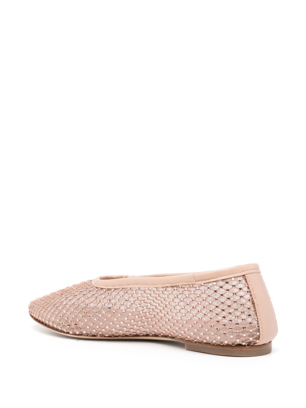 Alba Ballet Flat in Champagne Crystal Mesh