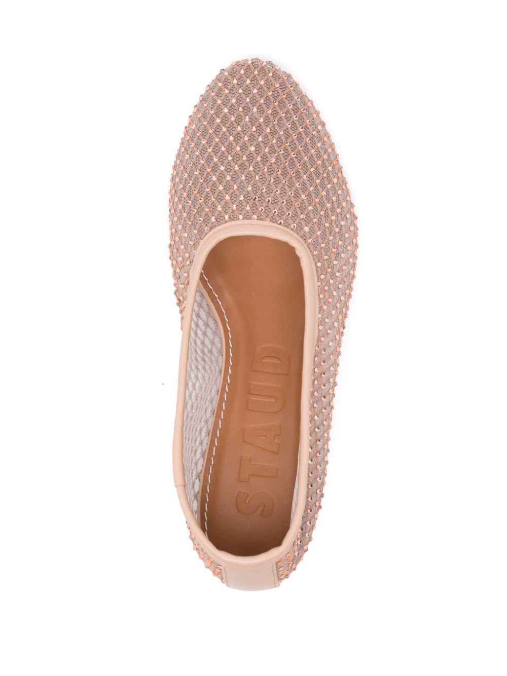 Alba Ballet Flat in Champagne Crystal Mesh