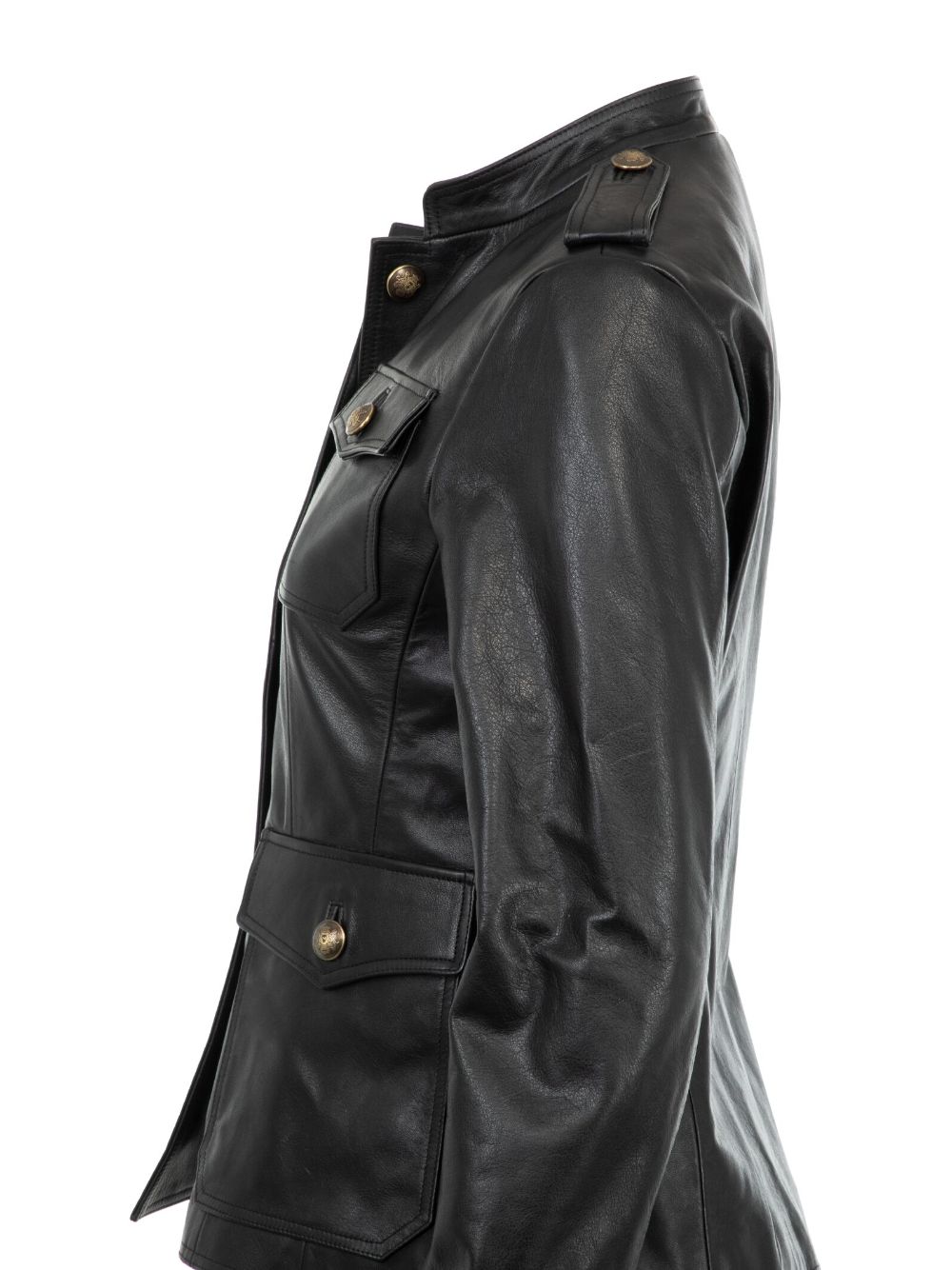 Geraldine Leather Jacket in Black