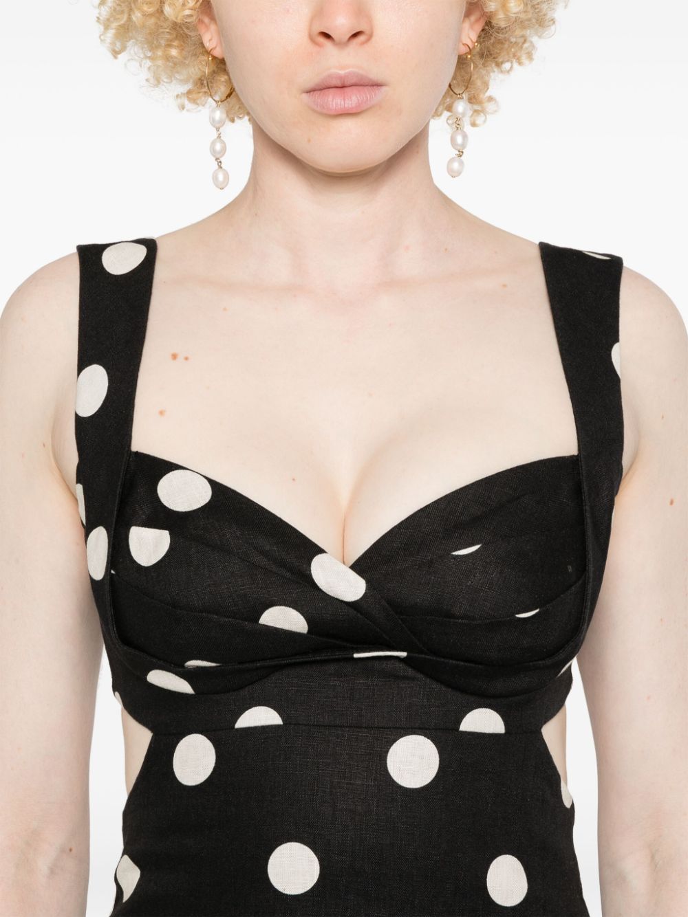 Crush Midi Dress in Black/Cream Dot