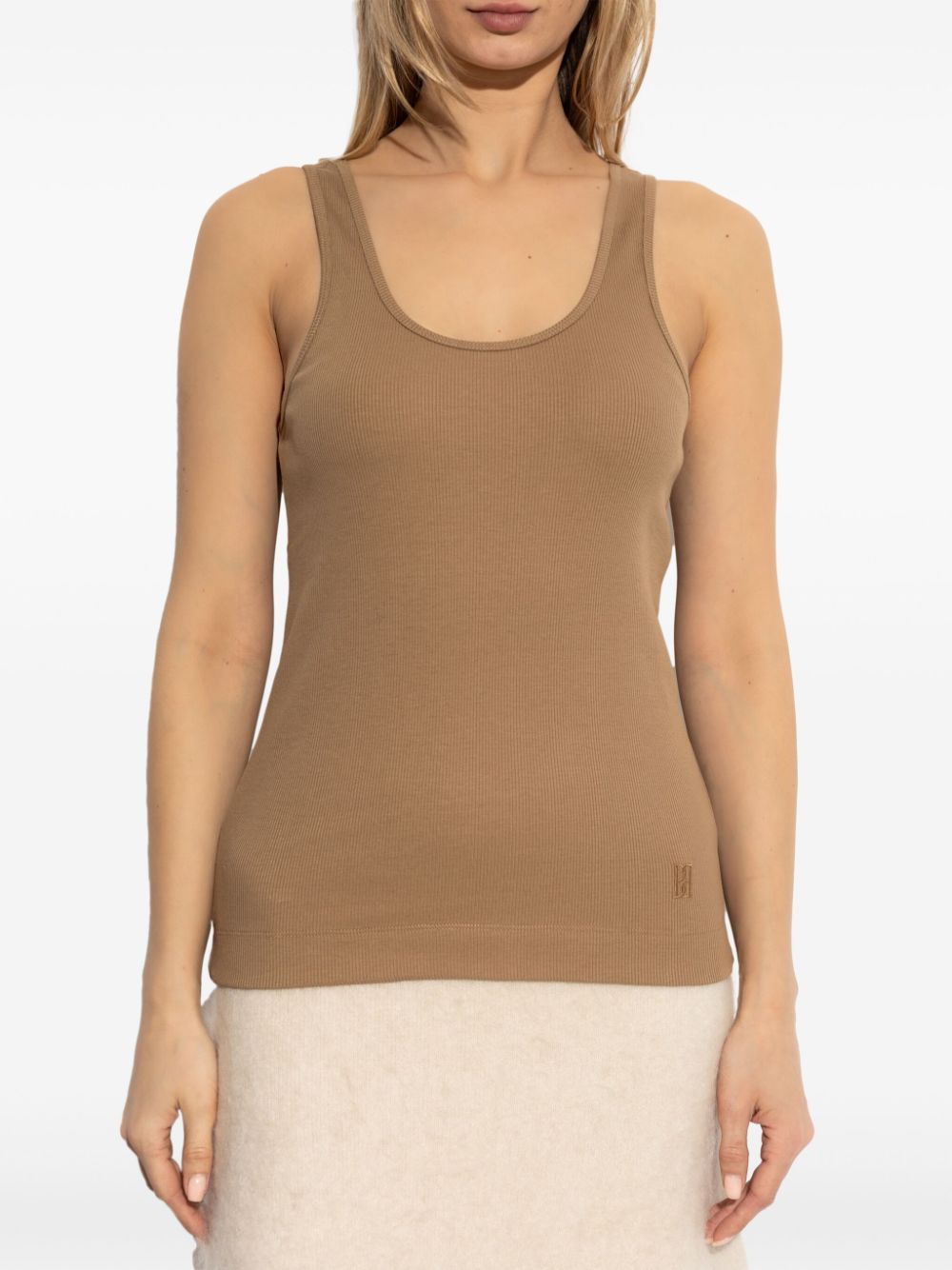 Anisa Organic Cotton Tank in Light Brown