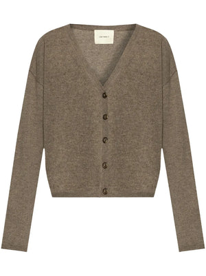 Abby Cardigan in Truffle by Lisa Yang, featuring a relaxed silhouette and dropped shoulders, perfect for year-round wear.