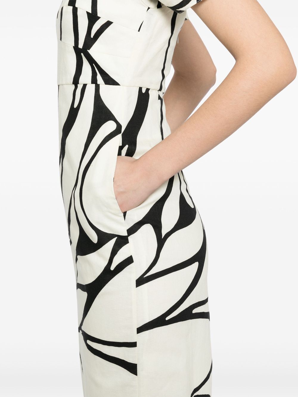 Tia Dress in Ivory/Black