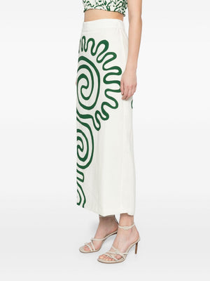 Belen Skirt in Ivory/Green