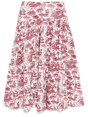 Procida Skirt in Bordeaux Toile