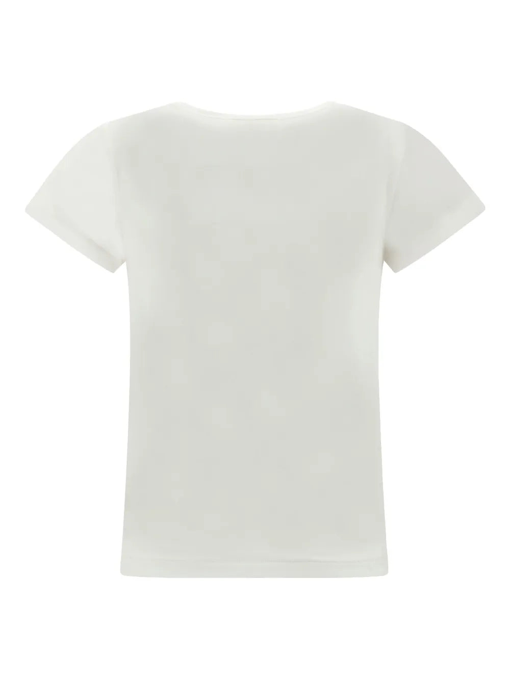 Fitted Crewneck Short Sleeve T-shirt in Ivory