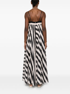 Maxine Stripe Maxi Dress in Black/Cream Stripe