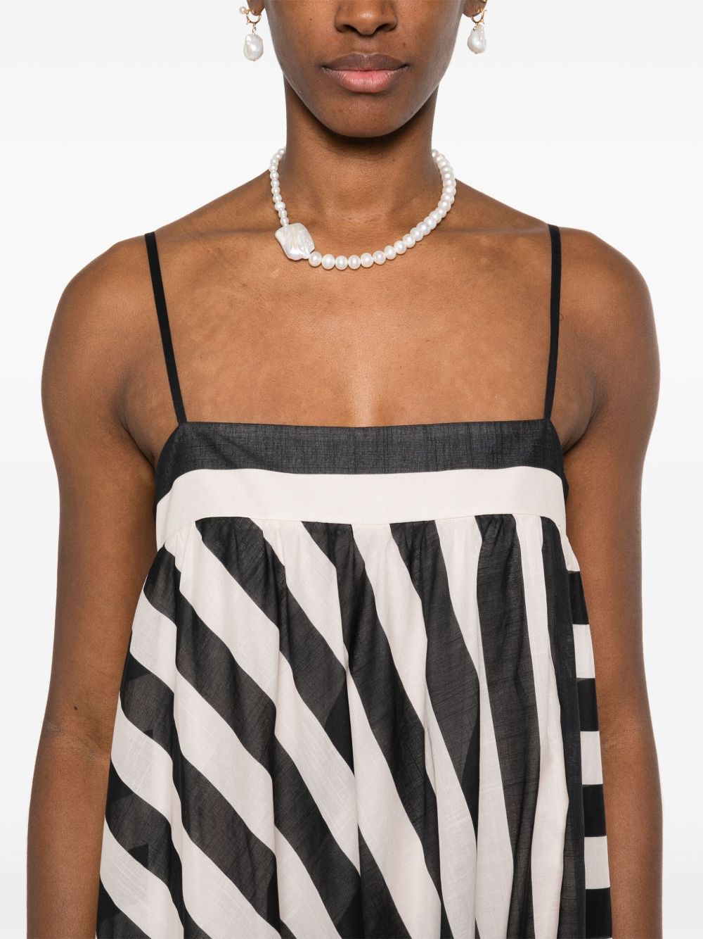 Maxine Stripe Maxi Dress in Black/Cream Stripe