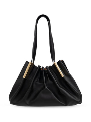 Isadora Mini Ruched East West Tote in Noir