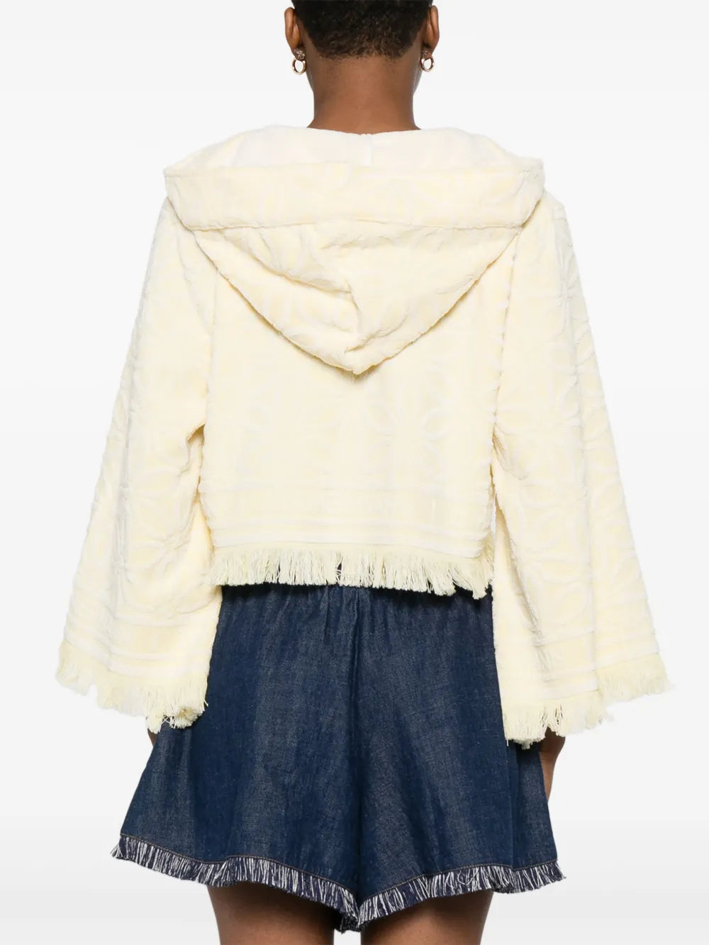Coco Towelling Hooded Top in Yellow/Cream
