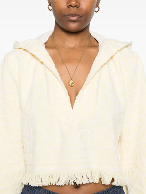 Coco Towelling Hooded Top in Yellow/Cream