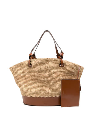 Squillo Raffia Tote in Natural Tan