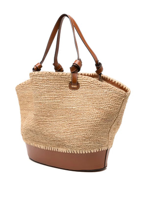 Squillo Raffia Tote in Natural Tan