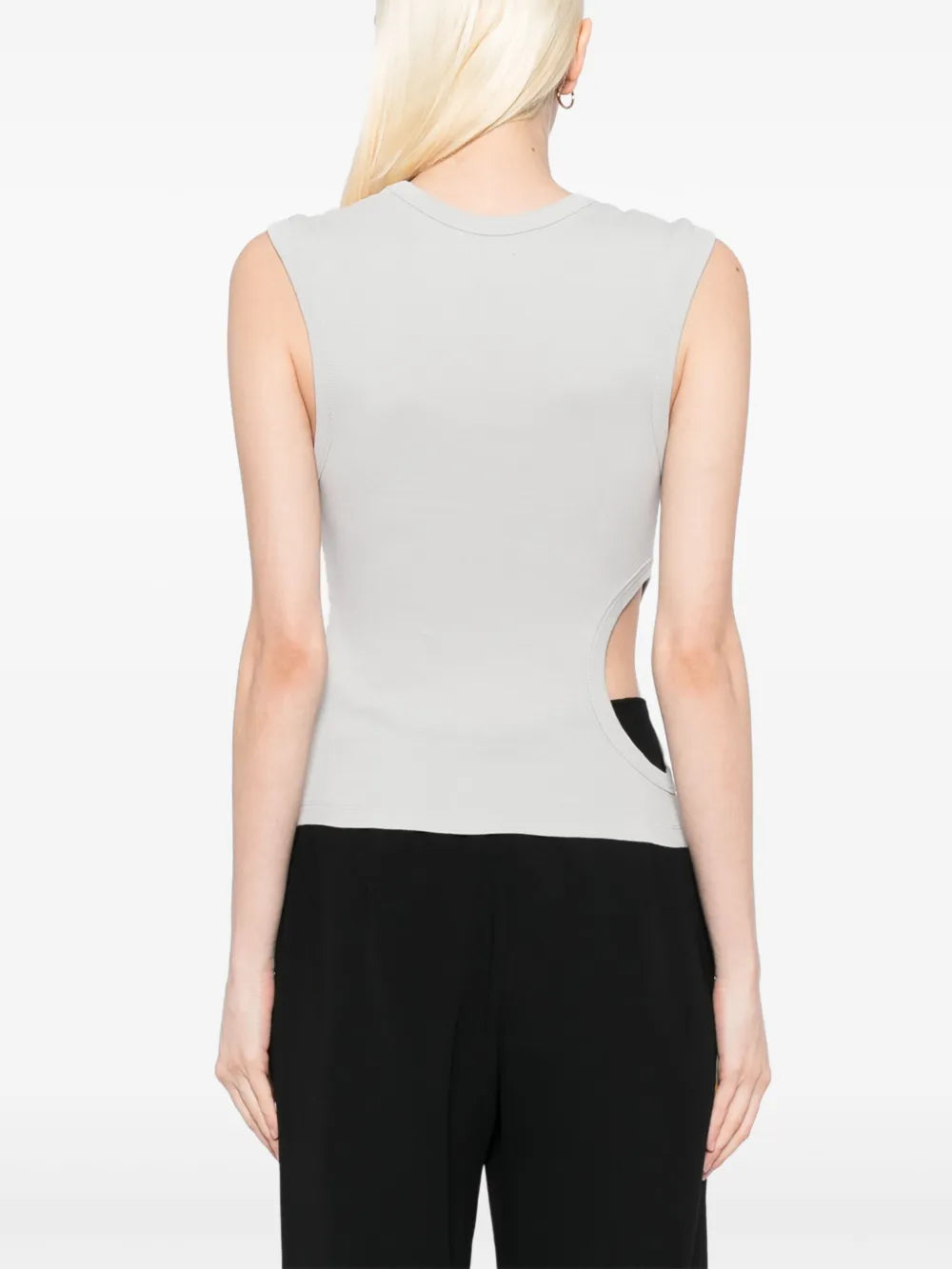 Organic Cotton Cut Out Tank in Silver