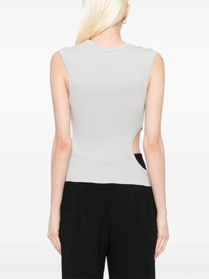 Organic Cotton Cut Out Tank in Silver