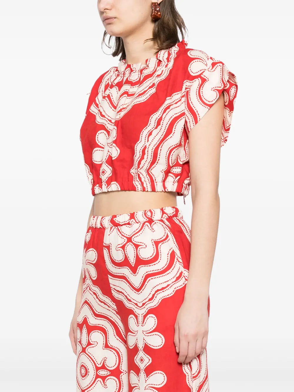 Muna Crop Top in Niku Red