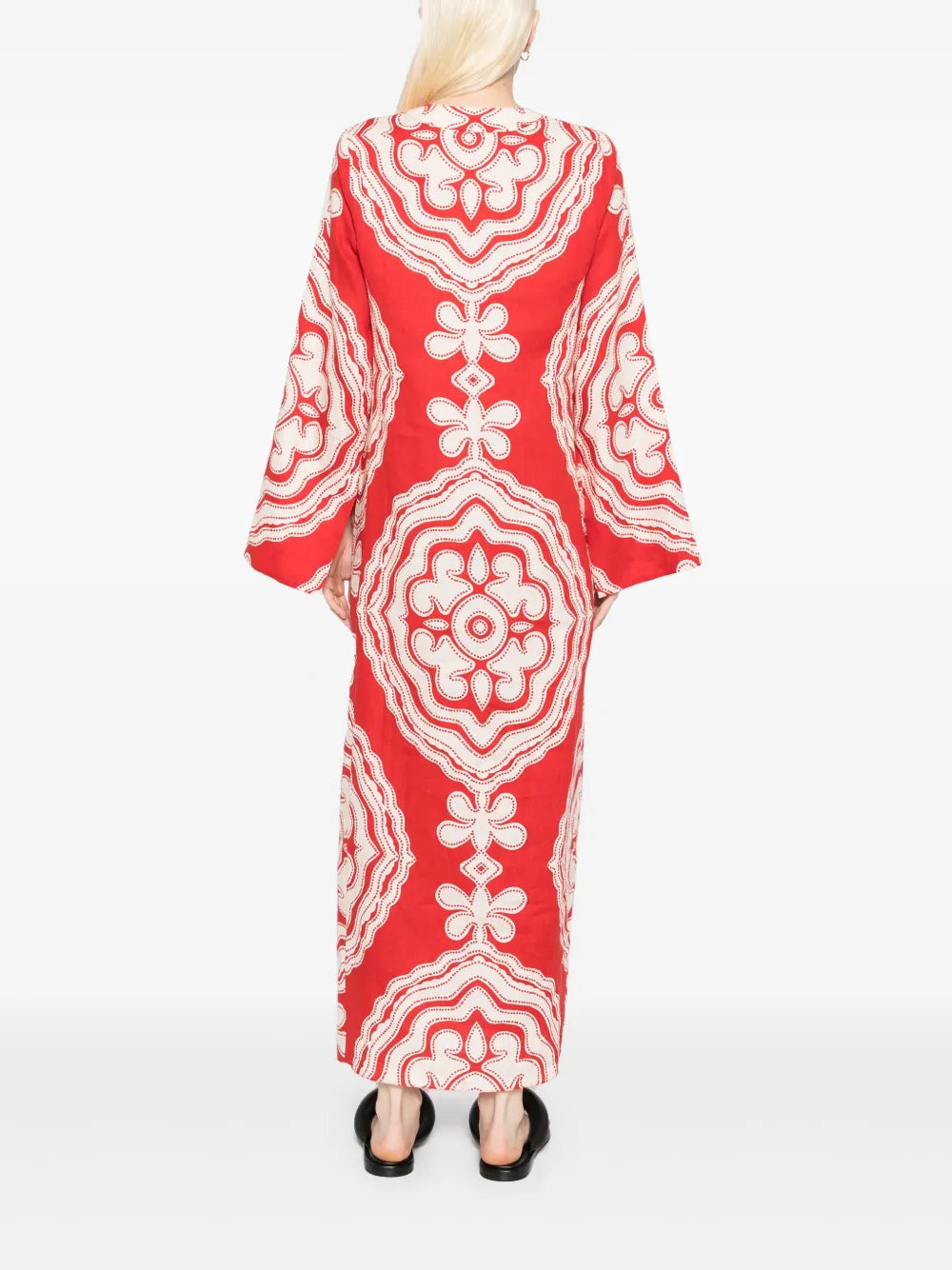 Theodora Column Dress in Niku Red