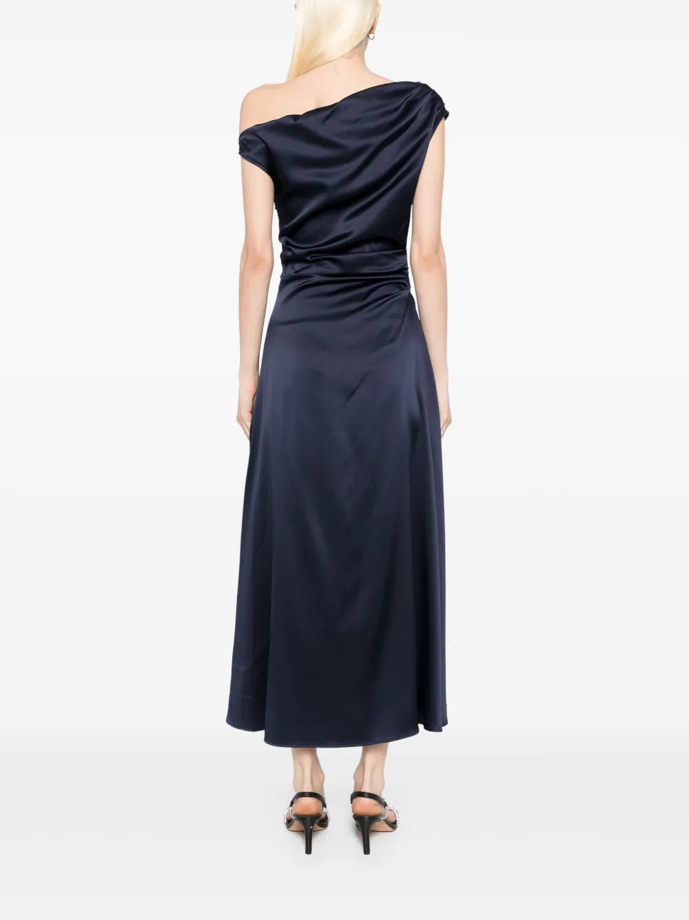 Phare Silk Dress in Navy