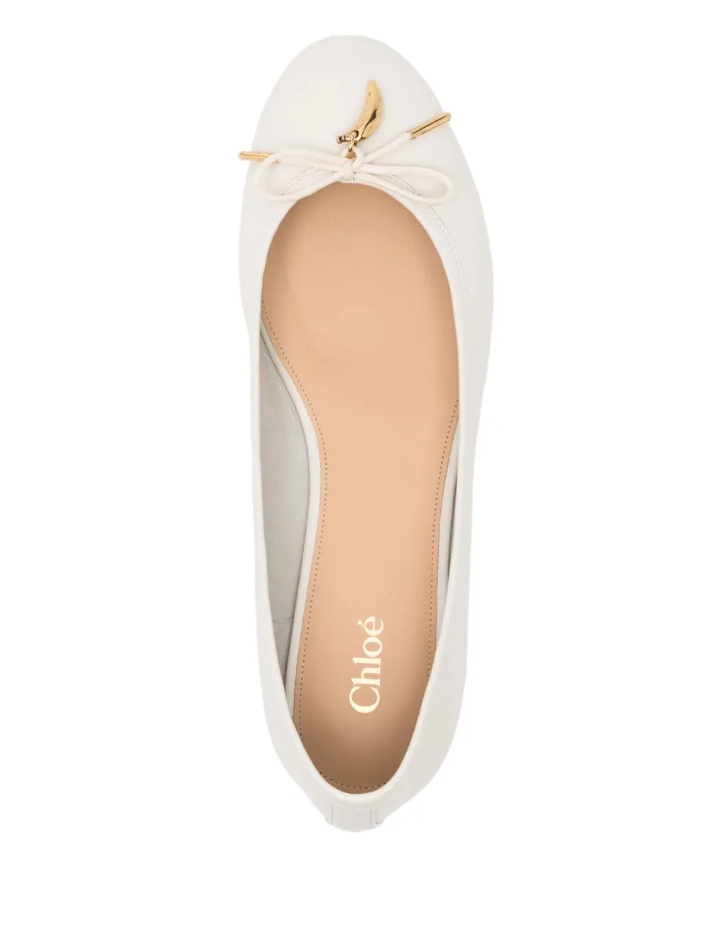 Iris Ballerina Flat in Eggshell