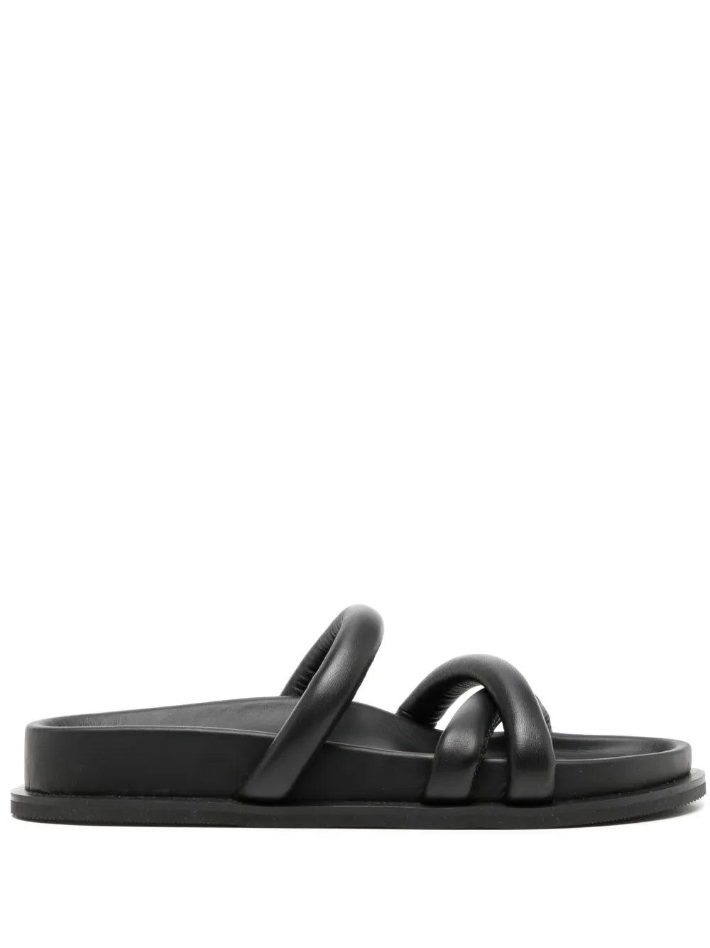 Soft Cross Strap Slide in Black