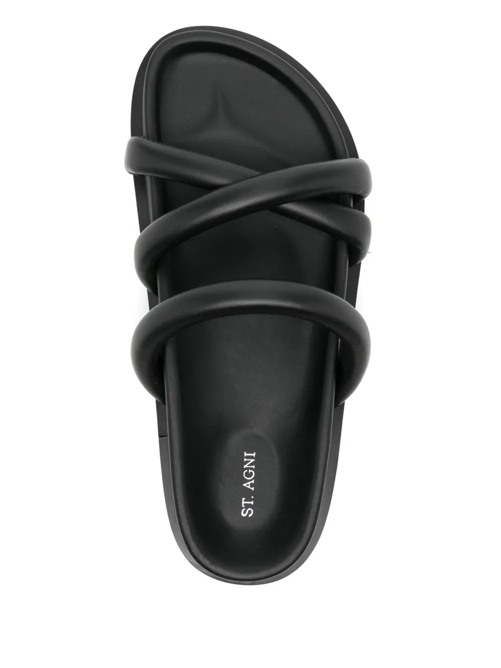 Soft Cross Strap Slide in Black