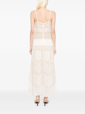 Acacia Lace Trim Midi Dress in Tea