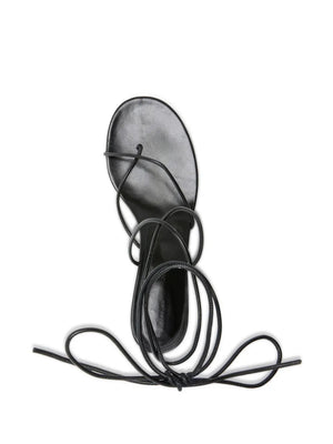 Slash Tie Sandals in Black